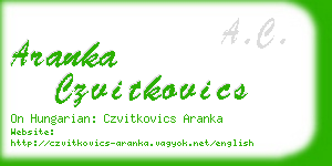 aranka czvitkovics business card